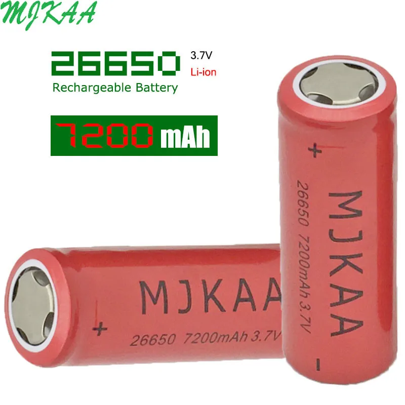 2 шт 26650 7200mAh 3,7 V литий-ионная аккумуляторная батарея для фонарика фонарь