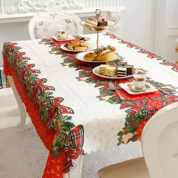 

150x180cm Rectangle Cartoon Patterns Elk Snowman Table Runner Christmas Tablecloth Cover Merry Christmas Decorations For Home