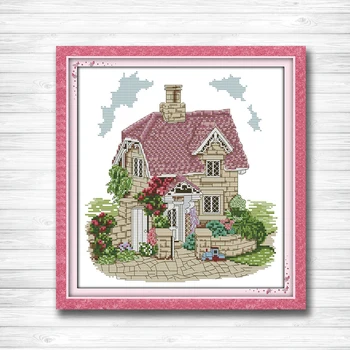 

Exquisite villa scenery decor painting dmc 14CT 11CT counted cross stitch Needlework Set Embroidery kits chinese cross stitch