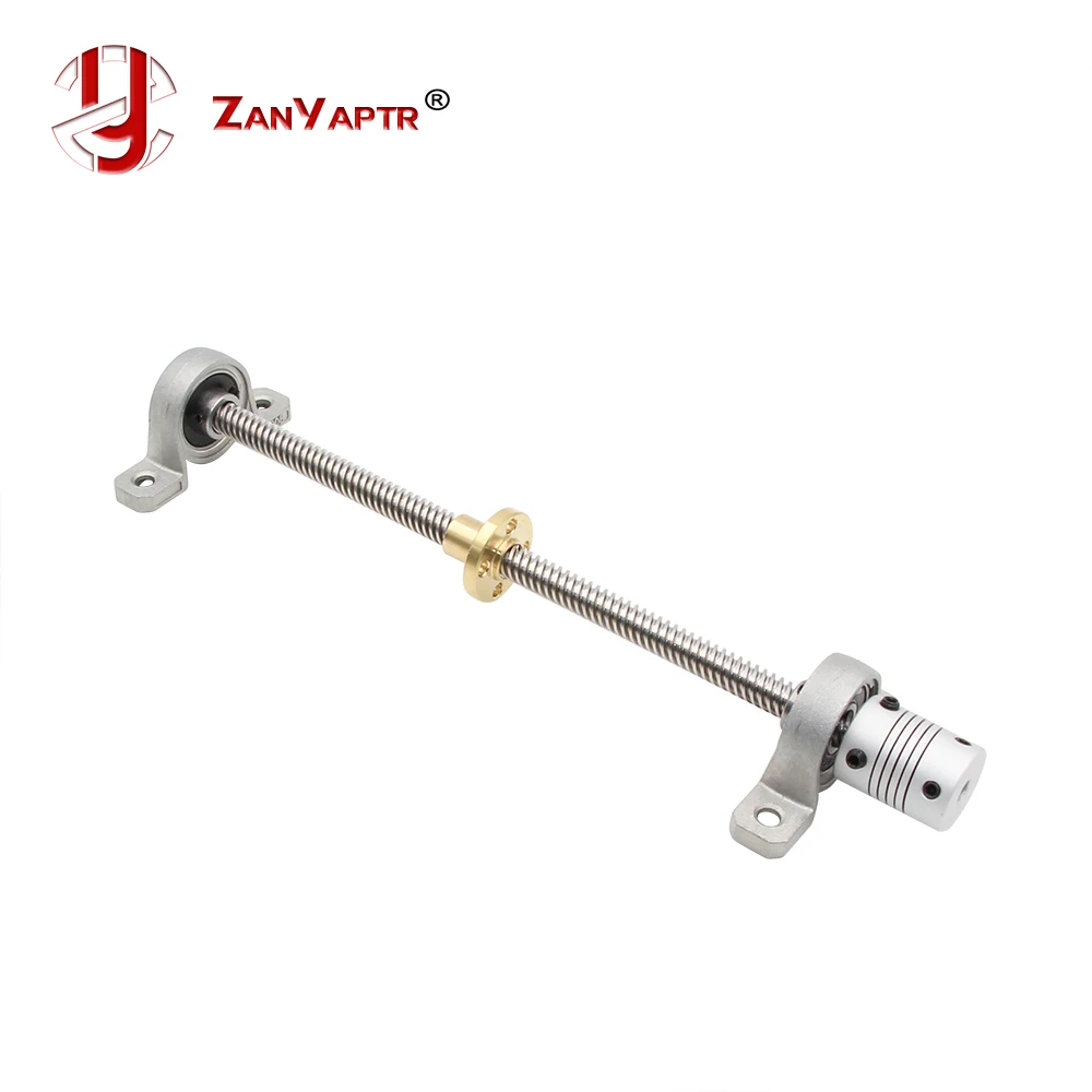 

Free shipping T8 Lead screw 500 mm 8mm + brass copper nut + KP08 bearing Bracket +Flexible Coupling for 3D printer&CNC