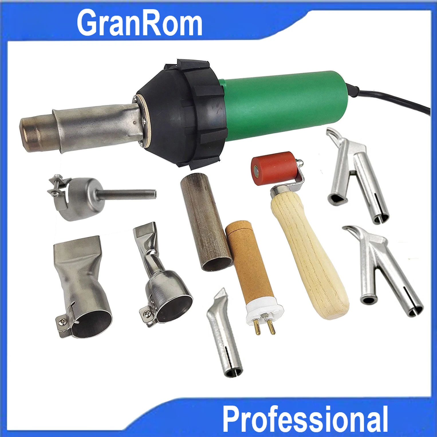 4size High Speed Nozzles For Hot Air Torch Gun Plastic Welding Roller Brush 