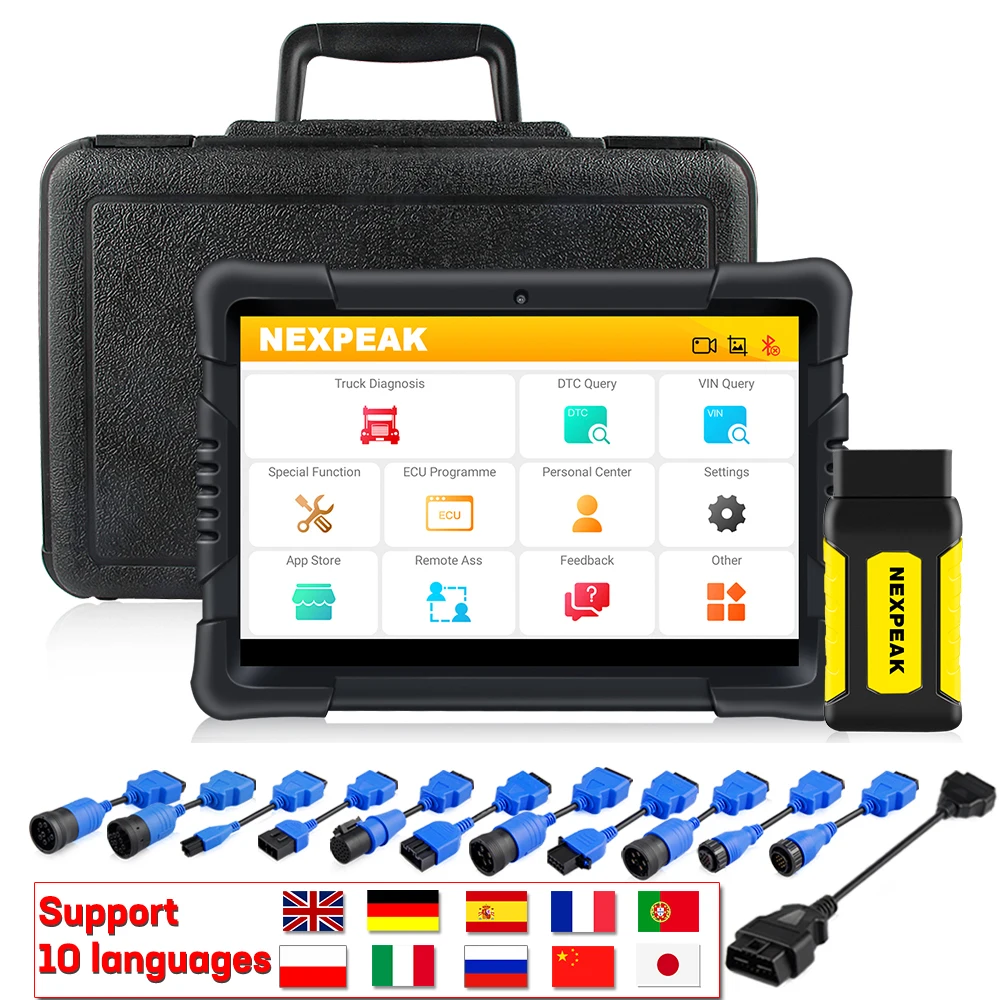 US $485.00 NEXPEAK K2 Heavy Duty Truck Diagnostic Tools Diesel OBD Scanner Full System Data Analysis ECU Reset Mileage AdjustmentDPFABS
