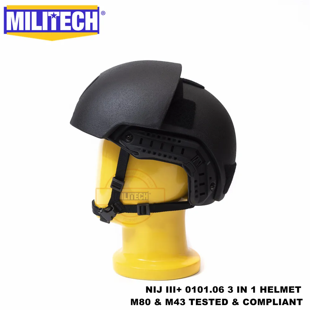 MILITECH NIJ III+ NIJ 0101,07 RF1 модульный Tacti FAST BK 3 в 1 червячный циферблат лайнер High XP Cut пуленепробиваемый арамидный баллистический шлем