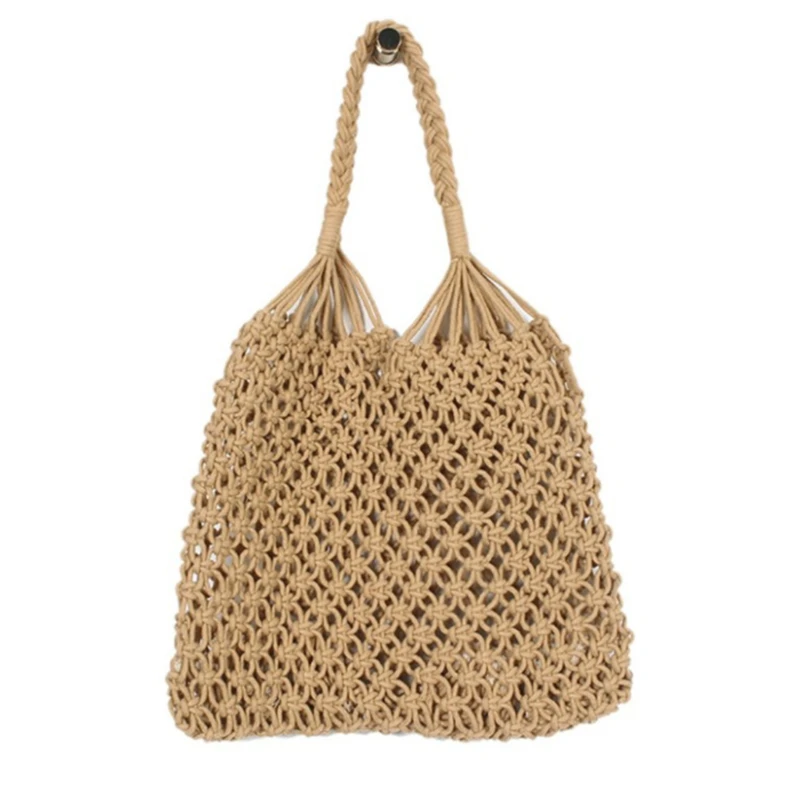 

Fashion Hollow Straw Bag Woven Bag Forest female Mesh Rope Weaving Tie Buckle Reticulate Net Shoulder Bag Beach Holiday Bags