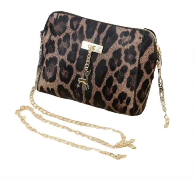 B Small Cross Over Body Bag Ladies Shoulder Handbag Purse Women Messenger Satchel Fashion PU Waterproof Leopard Travel Crossbody - Цвет: B