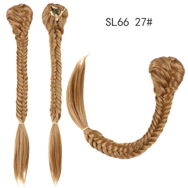 Pervado волосы 2" прямые рыбий хвост шнурок пони хвост шиньон синтетический термостойкий хвост русалки для американских женщин - Color: 27