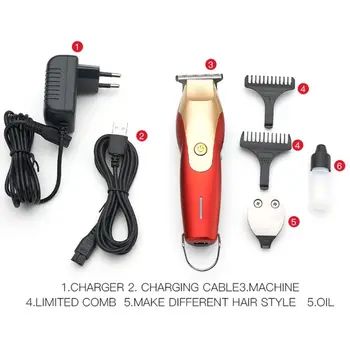 

Electric Hair Clipper Rechargeable Beard Trimmer Low Noise Professional Cordless Men's Hair Cutting Machine