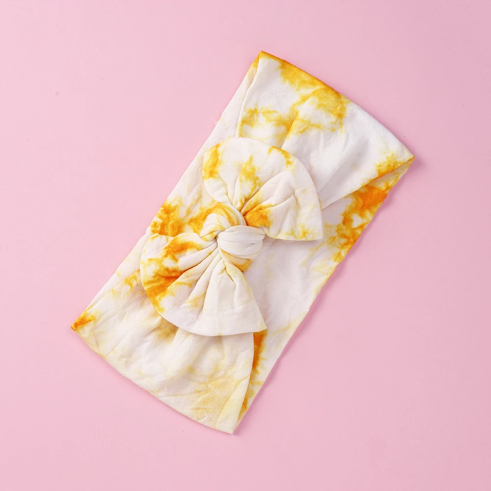 

1pcs Lovely Baby Headband Tie-dye Rainbow Elastic Turban Hairband Bows kids Baby Girl Headbands Hair Accessories for Baby Girls