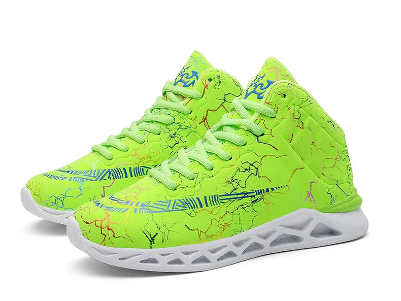 Youth Basketball Shoes New Arrival Children High Toe Sneakers Sport Shoes Kids Boys Waterproof Mandarin Duck Kids School Shoes
