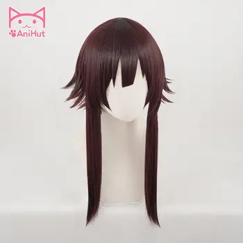 【AniHut】Megumin Cosplay Wig Anime God's Blessing on this Wonderful World Synthetic Dark Red Hair  Cosplay Costumes Hair 2
