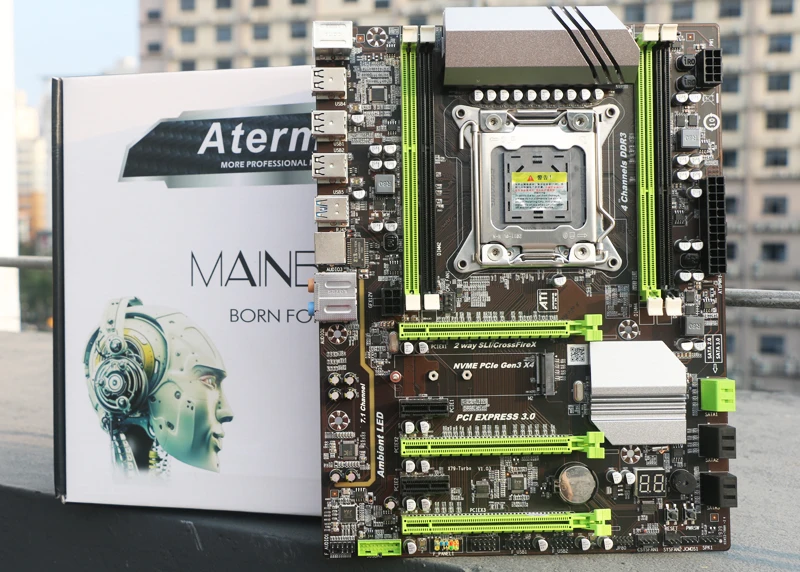 Atermiter X79 Turbo материнская плата LGA2011 ATX combos E5 1650 C2(4 шт. x 16 Гб) 64 Гб 1600 МГц PC3 12800R PCI-E NVME M.2 SSD USB3.0