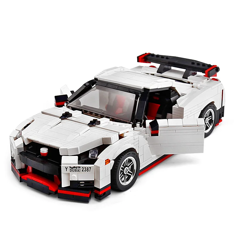 Креативная серия Moc Technic Ниссан GTR R35 скорость хром, Ванадий Набор автомобилей строительные блоки кирпичи модель игрушки 20518