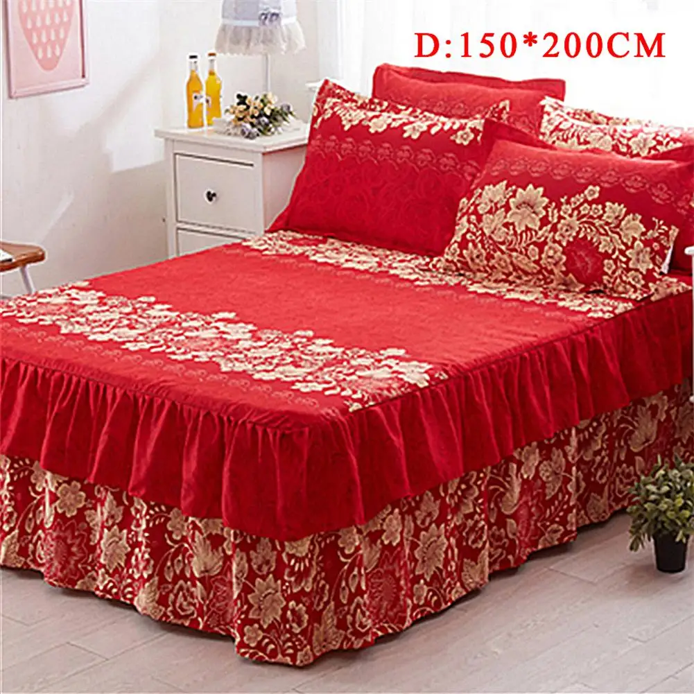 24новое поступление 180*200 см и 150*200 см красивые постельные принадлежности с цветочным принтом Love Eternal Red Love юбка-кровать