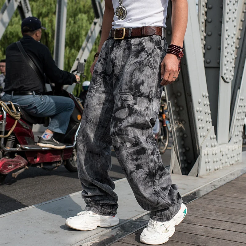 

Jeans Men Men's Straight Denim Cargo Jeans Men Baggy Loose Blue Jeans Hip Hop Plus Size Skateboard Pants