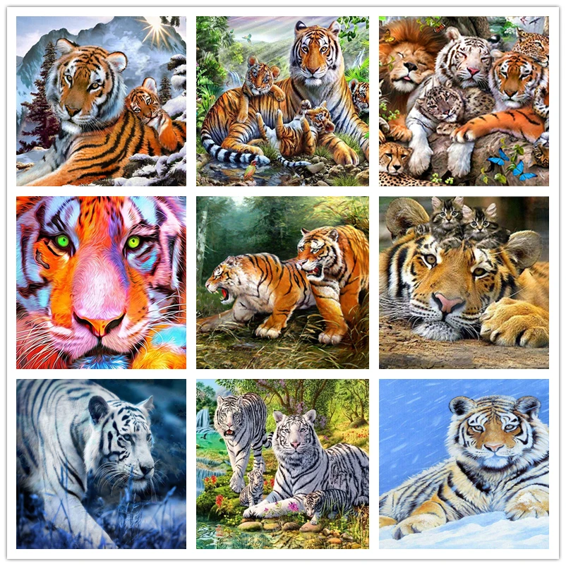 Набор для алмазной вышивки с изображением тигра | Дом и сад