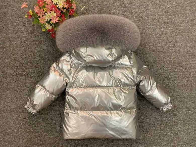 Dollplus/Коллекция года, комплекты детской одежды для русской зимы пуховое пальто для мальчиков и девочек натуральный мех+ штаны, теплый детский зимний комбинезон, лыжный костюм для улицы