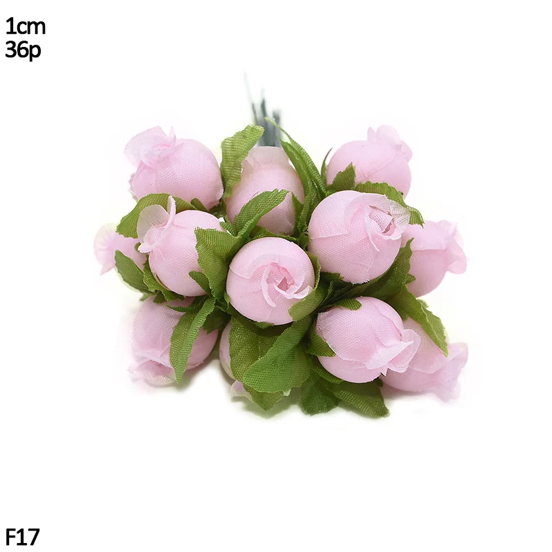 Смешанные розовые тычинки цветы вишня ягоды набор искусственных цветов DIY ремесло Рождество свадебный торт подарочная коробка венок Декор принадлежности - Цвет: 36pcs silk flower
