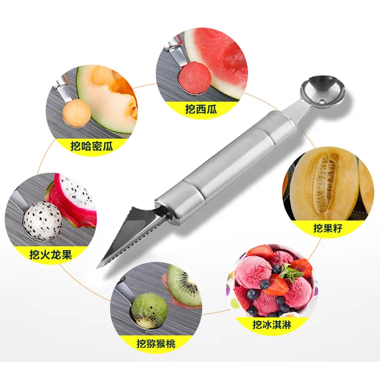 Маленький нож для фруктов из нержавеющей стали с двойной головкой шаровой резец, волнистый гравировальный нож, устройство для резьбы по шарику, прямая от производителя