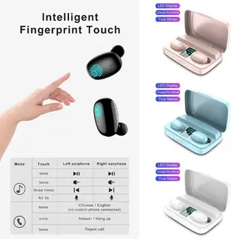 

Bluetooth 5.0 Earphones 1800mAh Charging Box Wireless Sports Waterproof Microphone Headsets Stereo With Headphone Earbuds J6M7