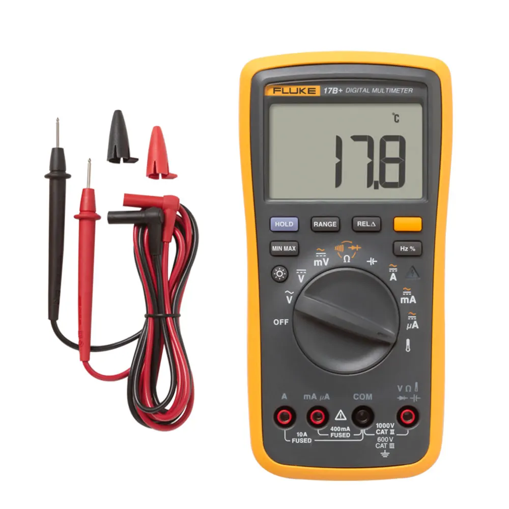 FLUKE F17B+ цифровой мультиметр Профессиональный 4000 отсчетов мультиметр портативный ручной Мини Вольтметр Амперметр измеритель напряжения