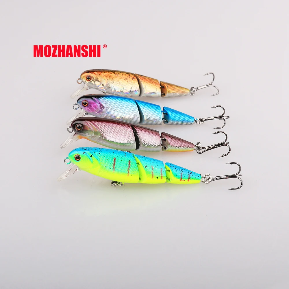 1pcs for each color MOZHANSHI, 4 шт., приманка в виде гольяна, жесткая пластиковая искусственная приманка, 3D глаза, 7,5 см, 9,7 г, воблеры для рыбалки, дайвинг, 0,2 М-1 м, кренкбейт - Цвет: 1pcs for each color