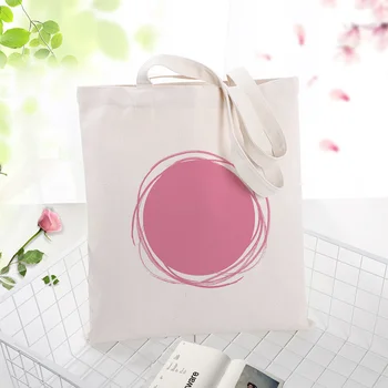 

Pink series Canvas Tote Bag Shopping Bag Custom Print Logo Handbag Text DIY Daily Use Eco Ecologicas Reusable Recycle
