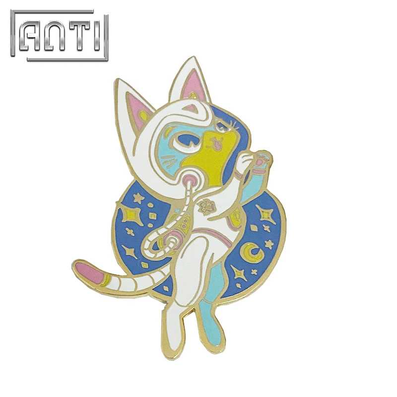 Индивидуальный милый мультяшный жесткий эмалированный значок на лацкан с
