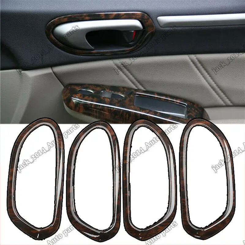 

Wood grain Inner Door Handle Bowl Frame Cover Trim Fit for Honda Civic 2006 2007 2008 2009 2010 2011