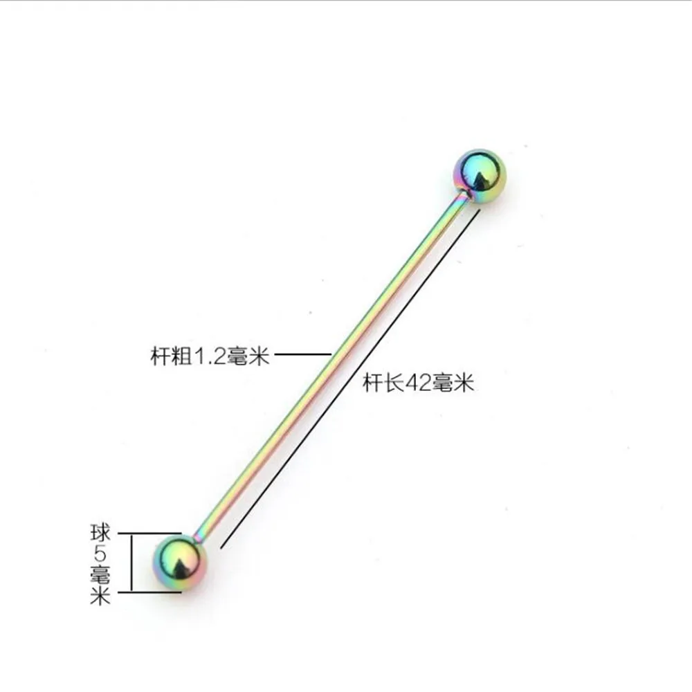 Серьги пирсинг шпильки 1 шт. нержавеющая сталь промышленные ушные штанги хряща Tragus Бар ювелирные изделия для тела женские аксессуары
