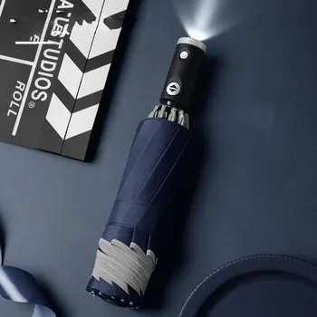 

LED Inverted Umbrella with Reflective Stripe Automatic 3-fold Umbrella Hogard