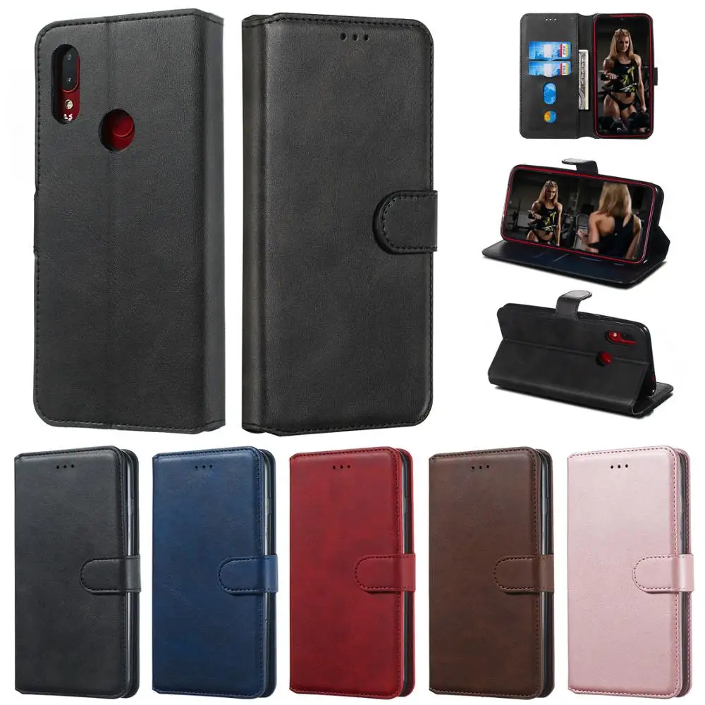 Кожаный чехол бумажник с откидной крышкой для Xiaomi Redmi Note 5 6 7 7S 8 8T 9S 9 Pro Max K20 K30 7A 8A 9A 9C 10X 4G однотонный