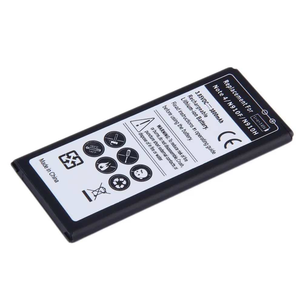 Replacement Lithium-ion Battery For Samsung Note4/N910F/N910H 3800mAh with Integrated Microchip Inside Prevents Overcharging