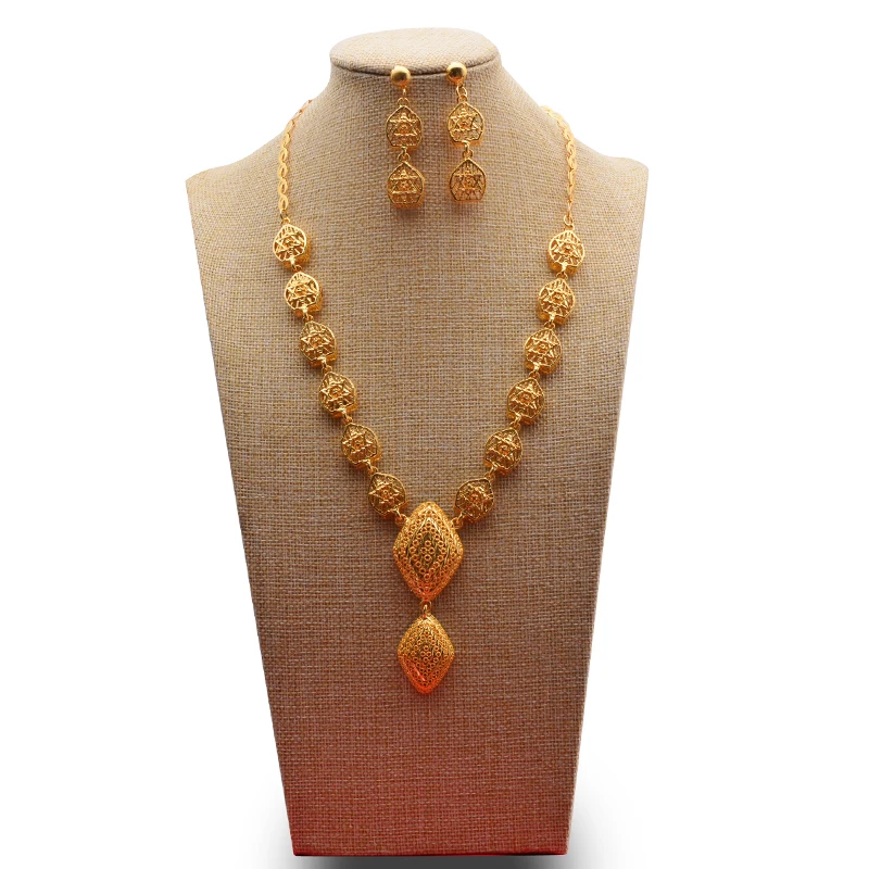 Luxury Gold Color India Dubai Necklace 