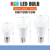 E27 Smart Control Lamp Led RGB Light Dimmable 5W 10W 15W RGBW Led Lamp Colorful Changing Bulb Led Lampada RGBW White Decor Home ► Photo 3/6