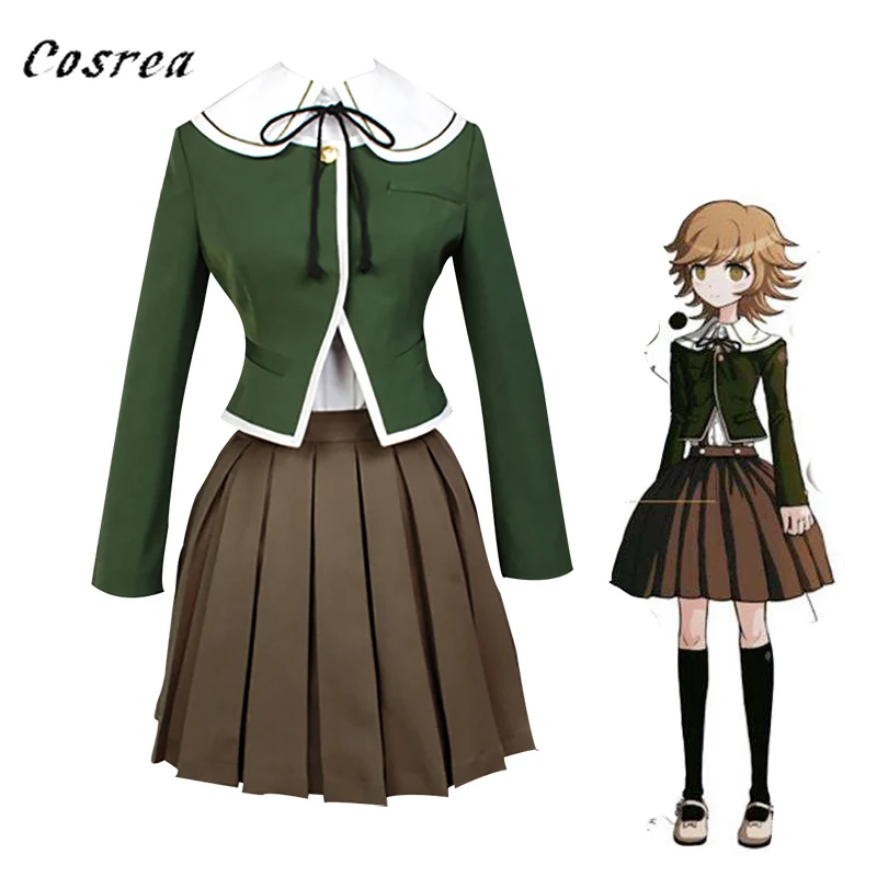 Pelucas De Anime Danganronpa Ropa De Cosplay Para Ninas Fujisaki Chihiro Abrigo Camisa Vestido Trajes Uniforme Escolar Para Mujeres Aliexpress