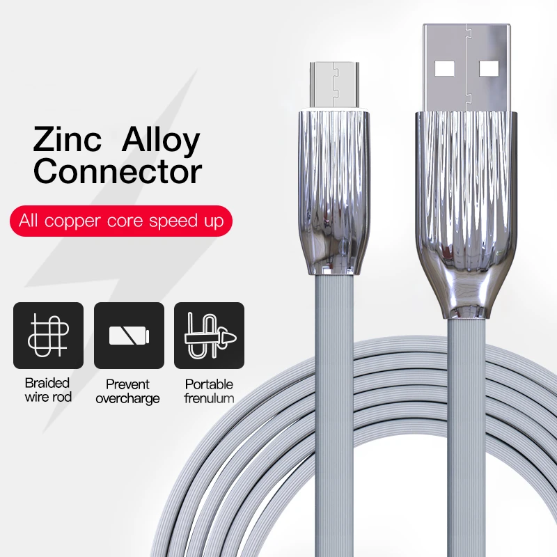 Micro USB кабель с белый светодиодный свет кабель для быстрой зарядки плоский usb-кабель для передачи данных(синхронизации) и зарядки кабель Micro USB кабель 5V 2A для samsung Xiaomi huawei