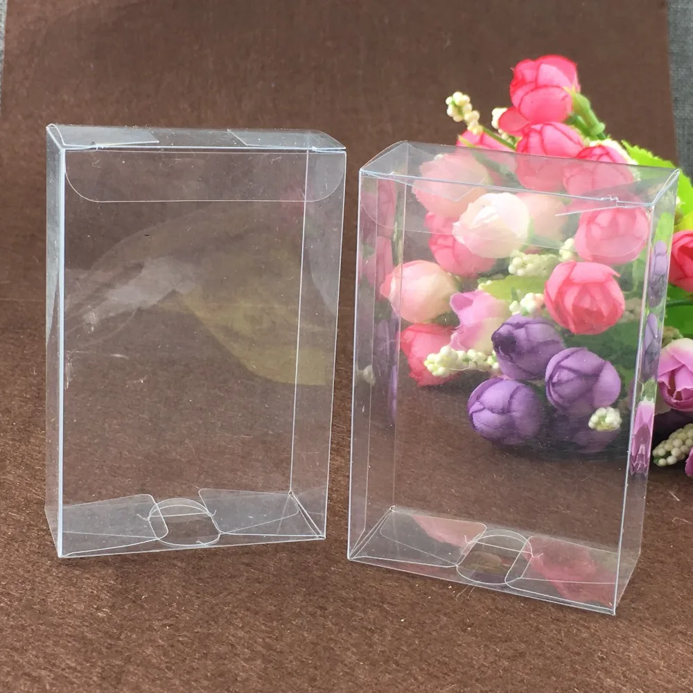

50pcs 8*10*15cm clear plastic pvc box packing boxes for gifts/chocolate/candy/cosmetic/cake/crafts square transparent pvc Box