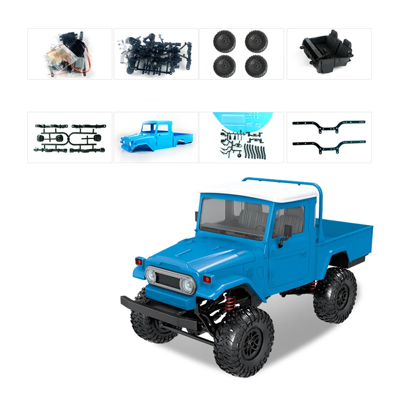 Модель Fj45 Rtr 1/12 2,4G 4Wd Rc автомобиль и светодиодный светильник гусеничный грузовик для скалолазания по бездорожью для мальчиков(синий