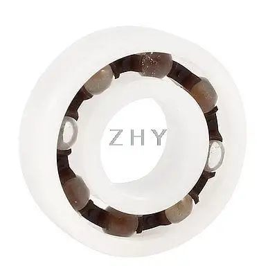 

White POM Plastic Glass Deep Groove Radial Ball Bearing 6001 12 x 28 x 8mm