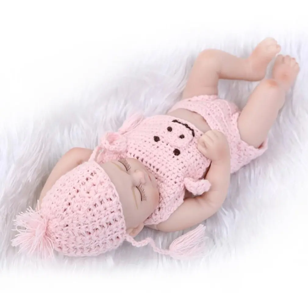 26cm Simulation Baby Reborn Doll High Grade Full Silicone Lifelike Sleeping Newborn Doll Children Toy Photograph Props