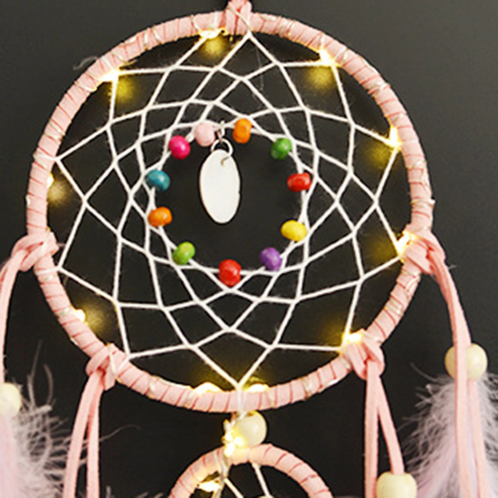 2021 Heart-shaped Lighted Dream Dream Catcher Hand Bohemian Style Handmade LED Lamp Wall Hanging Romantic Girly Heart Decoration 4