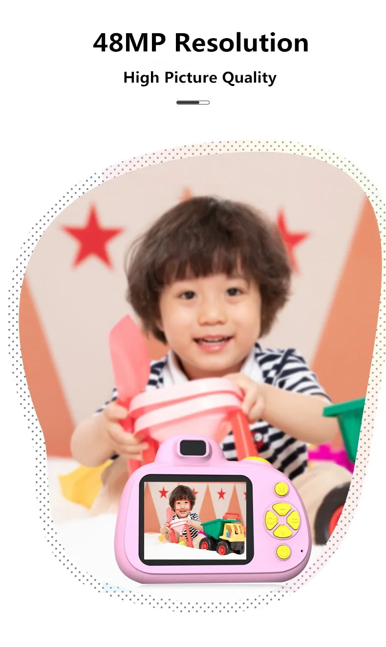 2021 New Mini Digital Camera 2.4 Inch IPS Screen Educational Children Toys Portable Video Camera SLR Camera For Kids best cheap digital camera