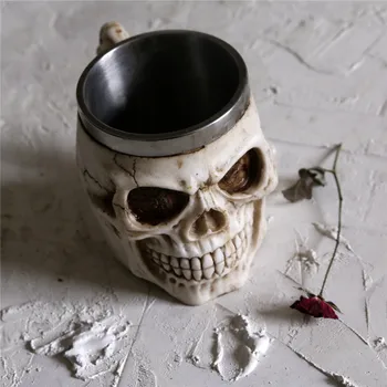 

350ml Realistic Skull Mug Creative Gothic 3D Mugs Coffee Milk Tea Mug with Hand Grip for Home Office Decorations Ornaments