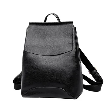 

2019 New Double Shoulder Bag Women's Large Capacity Fashion Schoolbag Soft Leather Women's Travel Backpack Women Backpack