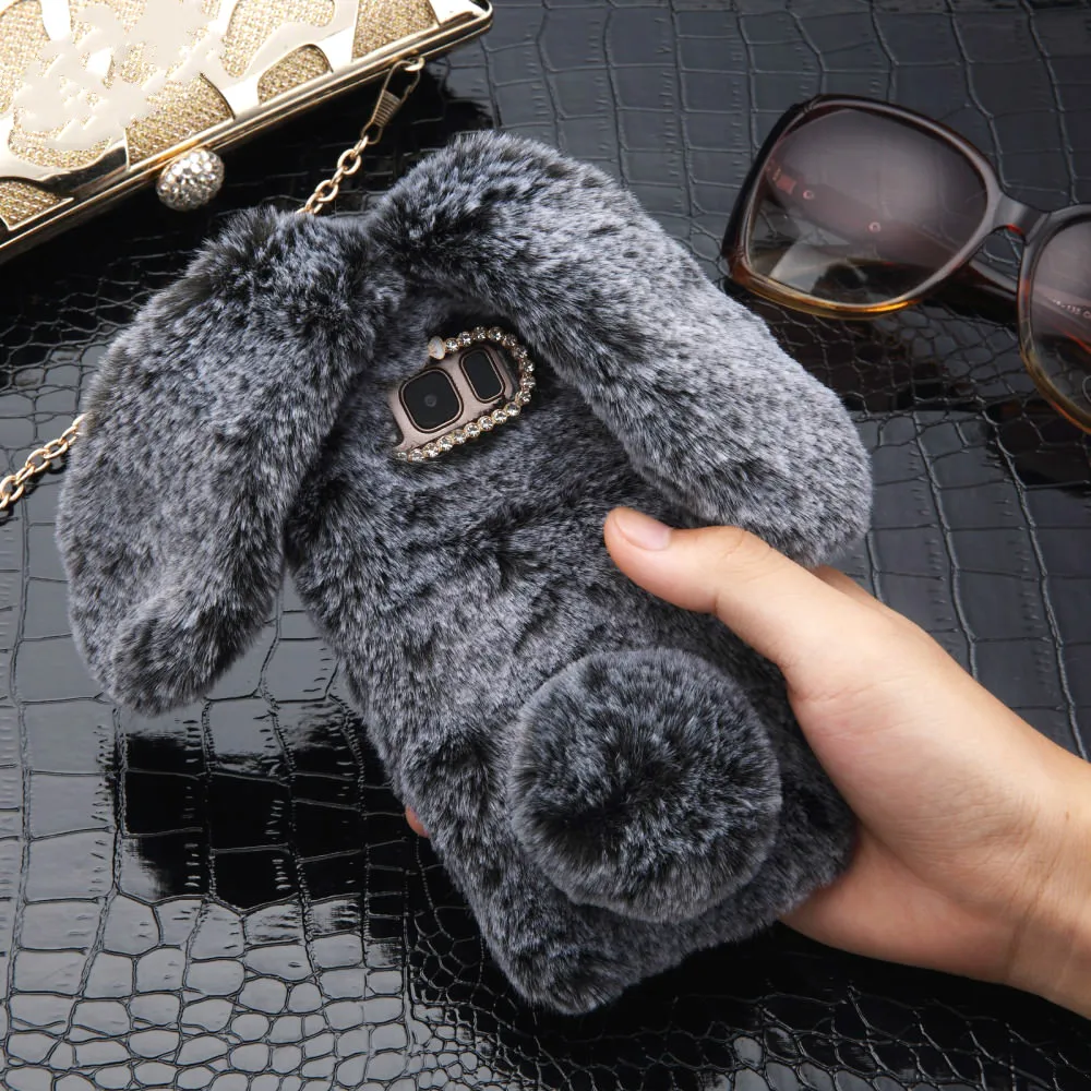 

Pepmune Luxury Plush Fur Fluffy Case For Samsung A8 2018 A6 A5 A3 2017 Cute Winter Warm Furry Cover For Galaxy J4 Plus J6 J5 J3