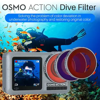

TWISTER.CK Diving Filter Kit for Dji Osmo Action Optical Glass Dive Swim for Osmo Action Camera Lens Filter Accessories