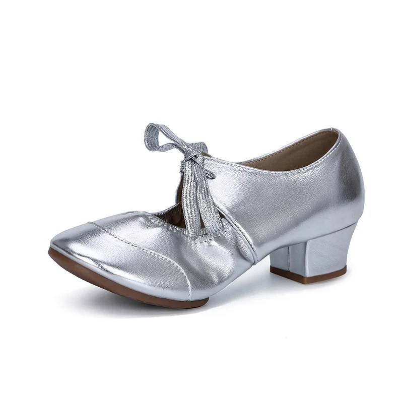 Профессиональная танцевальная обувь для взрослых; женская танцевальная обувь; обувь для латинских танцев; женская обувь на высоком каблуке с закрытым носком; Современная танцевальная обувь - Цвет: MDM - silvery