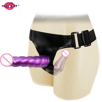 Strapon Double Realistic Dildo Anal Ultra Elastic Harness Belt Strap On Dildo Strap-ons Dildos Adult Sex Toys for Lesbian Woman 1