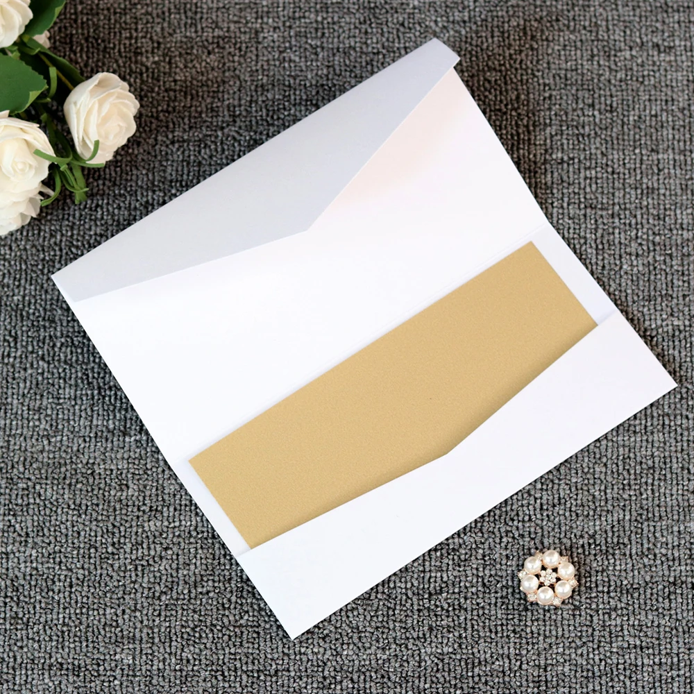  10pcs Retro DIY Kraft Paper Invitation Greeting Card with Envelope Handmade Dry Flower Wedding Part - 4.00041E+12
