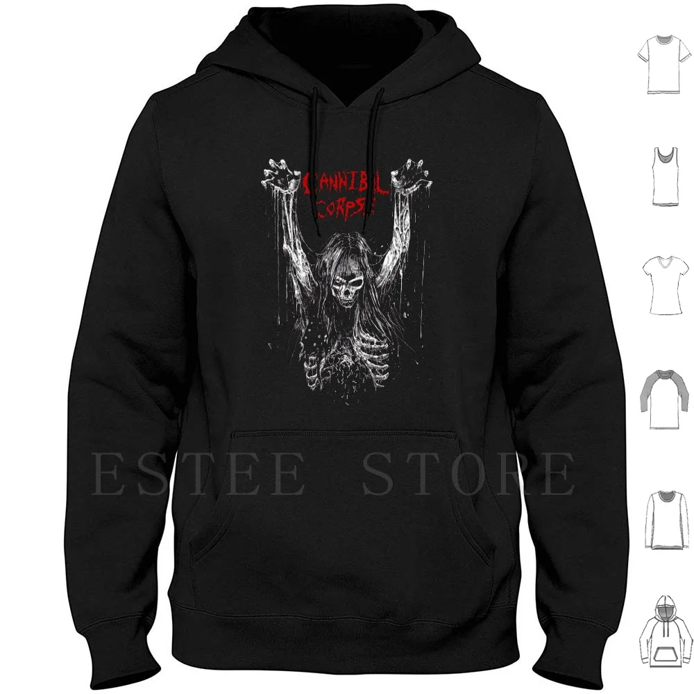 Cannibal Corpse Hoodies Manica Lunga Cannibal Corpse Obituary Soffocamento Deicida Corpse Metal Death Metal Goregrinder